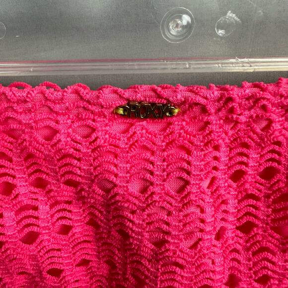 Roxy Women’s Large Sweet Terrain Brazilian Crocheted Bikini Bottom Pink - Picture 5 of 6